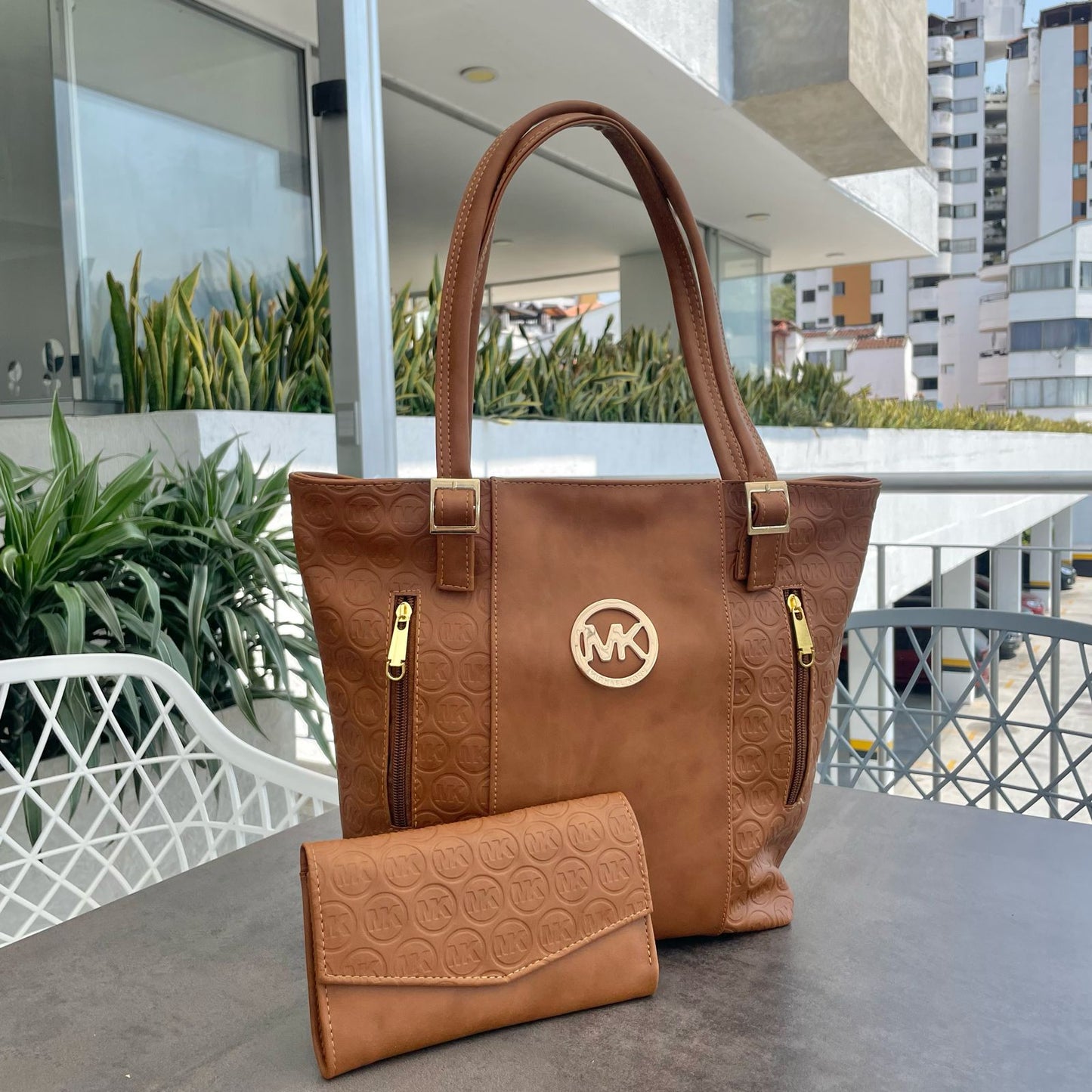 DUO BOLSO EN CUERO DAMA REF MK