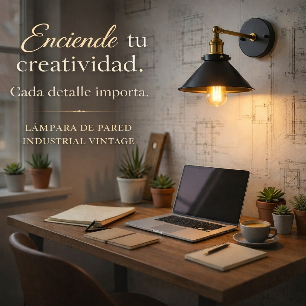 Lámpara Pared Vintage Industrial con Bom