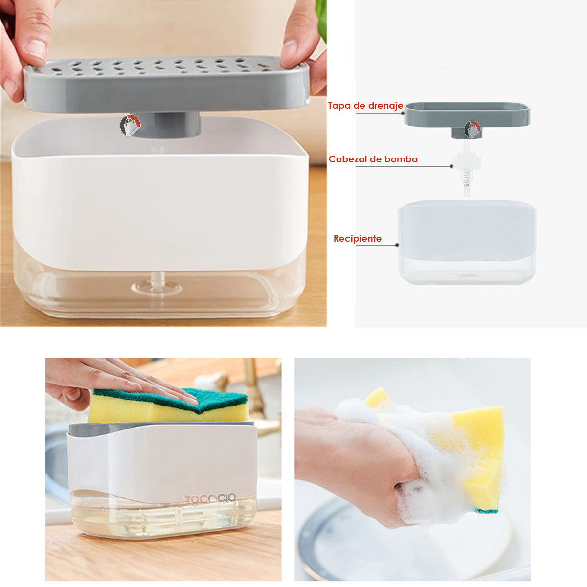Dispensador De Jabón Con Soporte De Espo