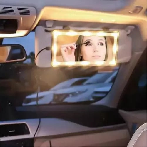ESPEJO TOCADOR LUZ LED VISERA AUTOMOVIL