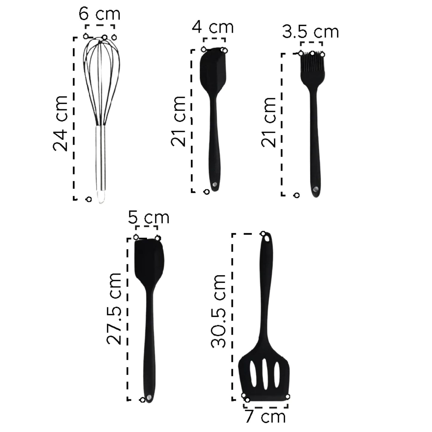Set de 5 espátulas de Silicona