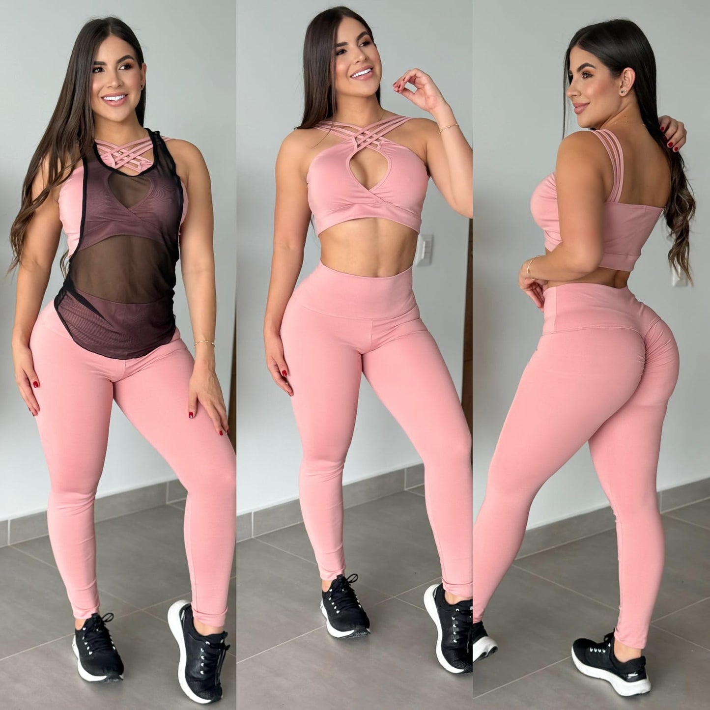 TRIO DEPORTIVO CUELLO CRUZADO/MALLA