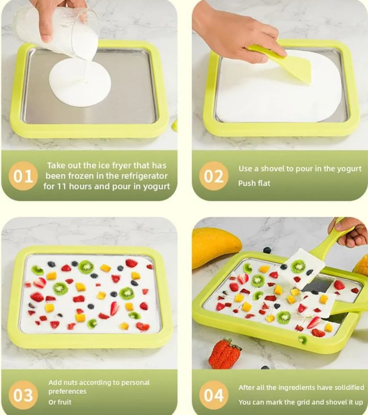 tabla bandeja para hacer helados postres
