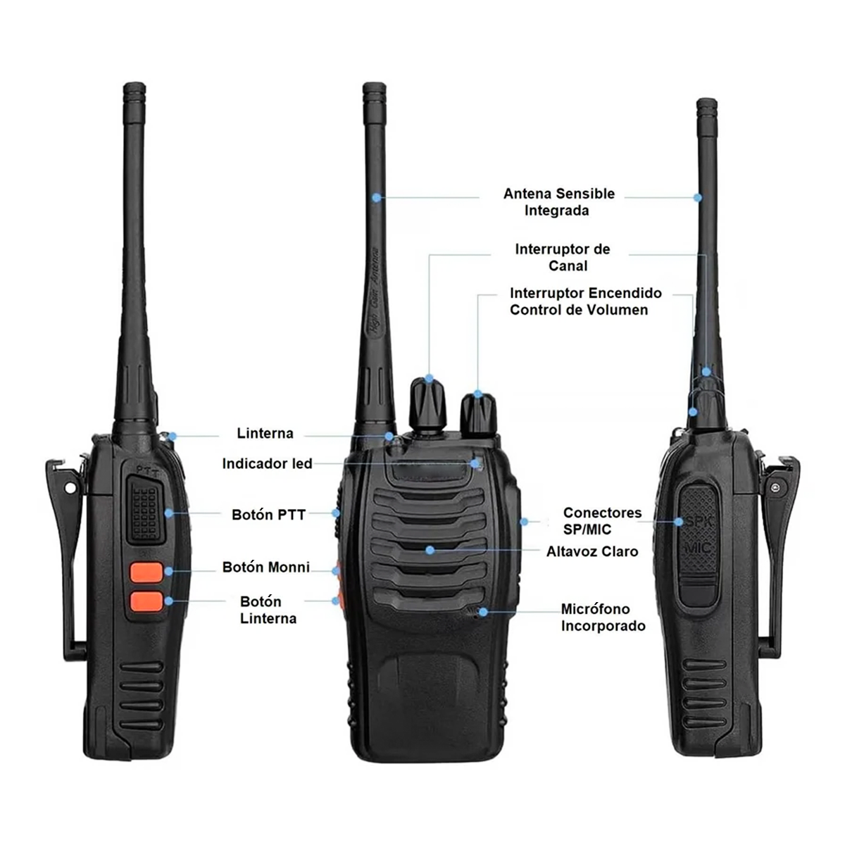 Kit x2 Walkie Talkie Recargable BF-888S