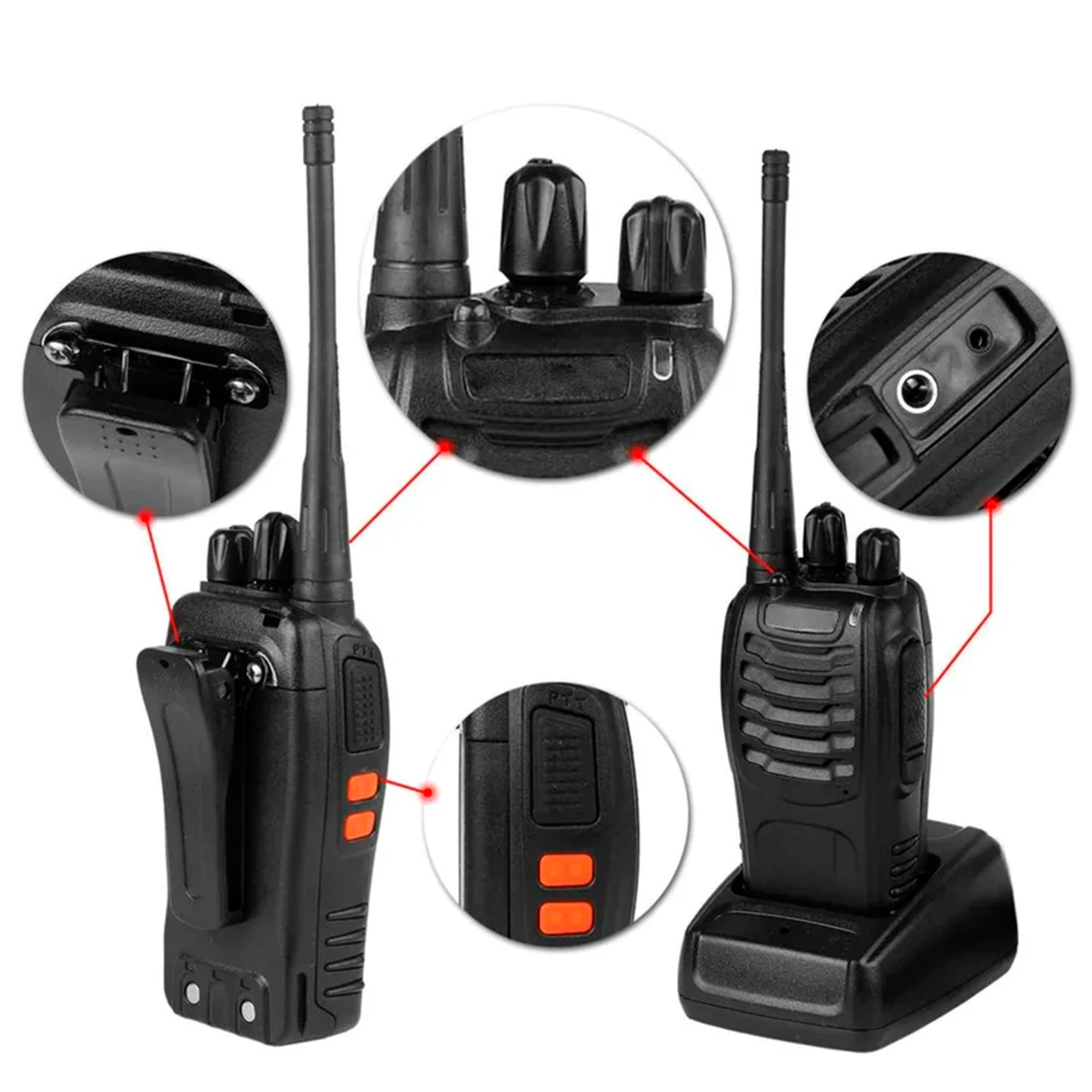 Kit x2 Walkie Talkie Recargable BF-888S