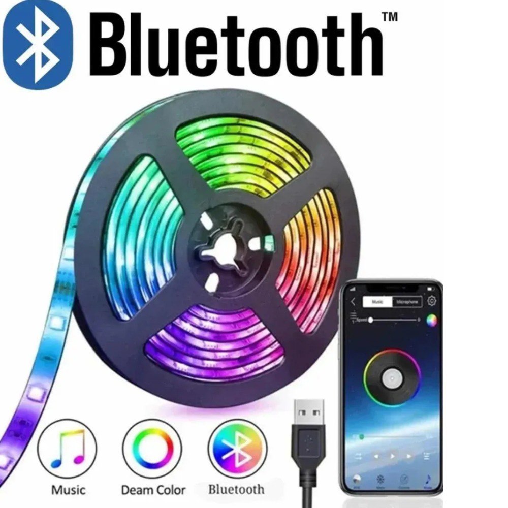 Cinta Led 5Mts Rgb Multicolore Bluetooth